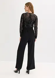 Jumpsuit met geborduurde pailletten, bonprix