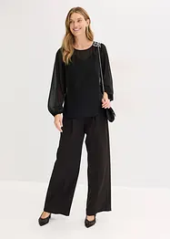Chiffon blouse met strass, bonprix