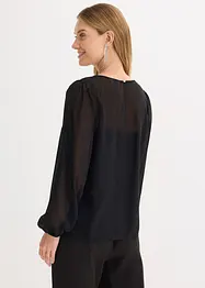 Chiffon blouse met strass, bonprix