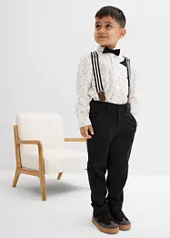 Overhemd, stretch broek, bretels en vlinderstrik (4-dlg. set), bonprix