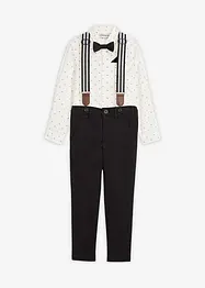 Overhemd, stretch broek, bretels en vlinderstrik (4-dlg. set), bonprix