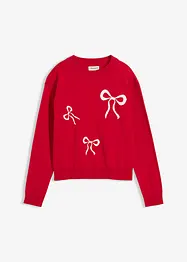 Fijngebreide trui met strik, bonprix