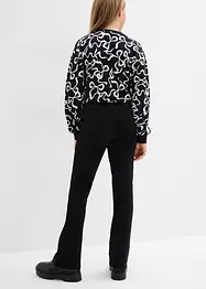 Broek van stevig katoen-jersey met wijd uitlopende pijpen, bonprix