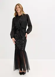 Bolero van fijne tule met strik, bonprix