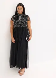 Maxi jurk met parelborduursel, bonprix