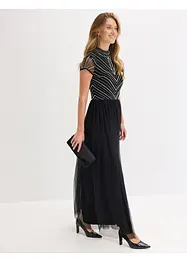 Maxi jurk met parelborduursel, bonprix