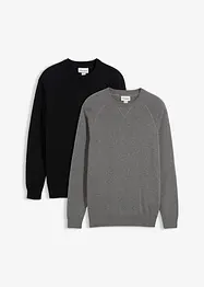 Gebreide trui van katoen (set van 2), bonprix