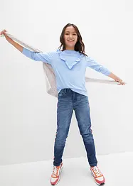 Meisjes thermojeans met jersey voering, mid waist, bonprix