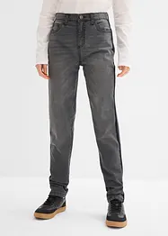 Meisjes thermojeans met jersey voering, mid waist, bonprix