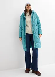 Lange winterjas met teddy in de capuchon, bonprix