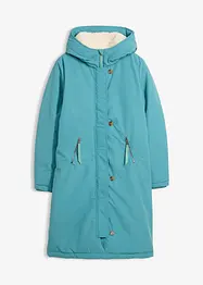 Lange winterjas met teddy in de capuchon, bonprix