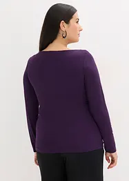 Shirt met mesh inzet en glittersteentjes, bonprix