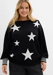 Oversized trui met sterren, bonprix