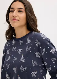 Pyjama van katoen met een glanzend dessin, bonprix