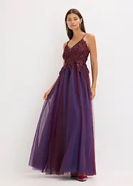 Maxi jurk van prachtige tule met kant, bonprix