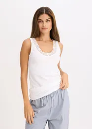 Hemd met biologisch katoen en kant (set van 2), bonprix