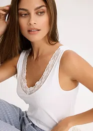 Hemd met biologisch katoen en kant (set van 2), bonprix