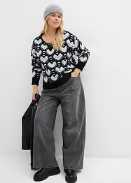 Fijngebreide jacquard trui, bonprix