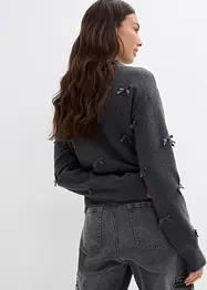 Fijn gebreid vest met strikjes, bonprix