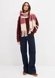 Boxy trui met kabelpatroon op de mouwen, bonprix