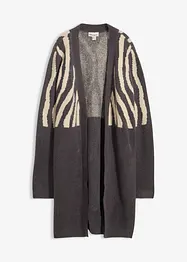 Lang gebreid vest met zebraprint, bonprix