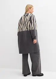 Lang gebreid vest met zebraprint, bonprix