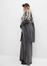 Lang gebreid vest met zebraprint, bonprix