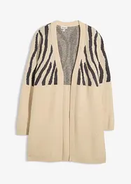 Lang gebreid vest met zebraprint, bonprix