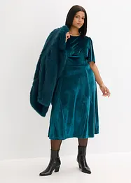 Midi jurk van zacht fluweel, bonprix