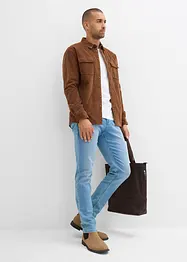 Stretch corduroy overhemd met fleece voering, warm gevoerd, bonprix