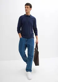 Poloshirt met lange mouwen van biologisch katoen, bonprix