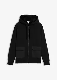 Sweatvest met capuchon en teddy voering, bonprix