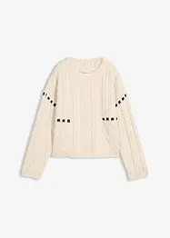 Grof gebreide trui met kabelpatroon, bonprix