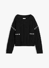 Grof gebreide trui met kabelpatroon, bonprix