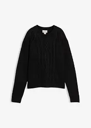 Grof gebreide trui met kabelpatroon, bonprix