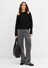 Grof gebreide trui met kabelpatroon, bonprix