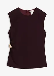 Top van crêpe met decoratieve gesp, bonprix