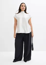 Blousetop van satijn met halfhoge kraag, bonprix