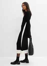 Gebreide jurk in een viscosemix met contrasterende details, bonprix