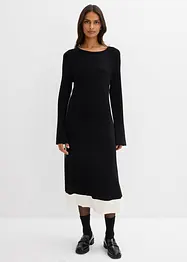 Gebreide jurk in een viscosemix met contrasterende details, bonprix