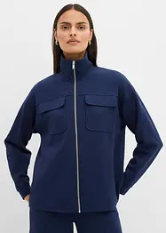 Sweatvest van licht glanzende viscosemix, bonprix