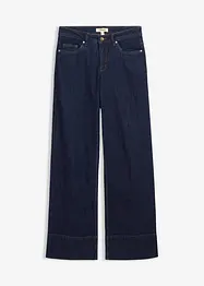 Wide leg jeans met biologisch katoen, mid waist, bonprix