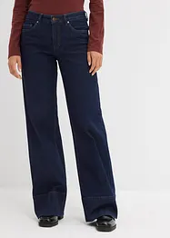 Wide leg jeans met biologisch katoen, mid waist, bonprix