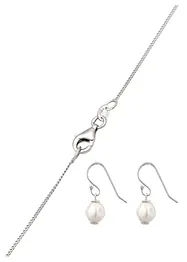 Elli ketting & oorringen van 925 sterling zilver (3-dlg. sieradenset), elli