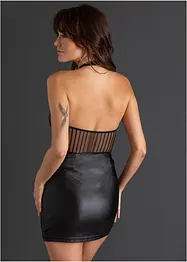 Sexy halter jurk in wetlook, bonprix