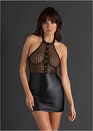 Sexy halter jurk in wetlook, bonprix