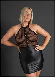 Sexy halter jurk in wetlook, bonprix