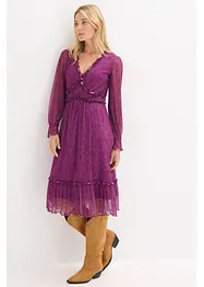 Jersey midi jurk van mesh, bonprix