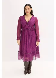 Jersey midi jurk van mesh, bonprix