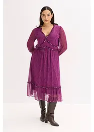 Jersey midi jurk van mesh, bonprix